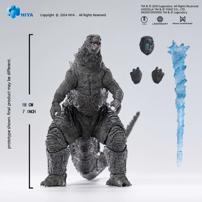 HIYA Exquisite Basic+ Series  None Scale 7 Inch Godzilla vs. Kong Heat Ray Godzilla Action Figure - Image 8
