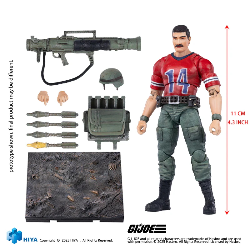 HIYA Exquisite Mini Series 1/18 Scale 4.3 Inch G.I.Joe BAZOOKA Action Figure - Image 6