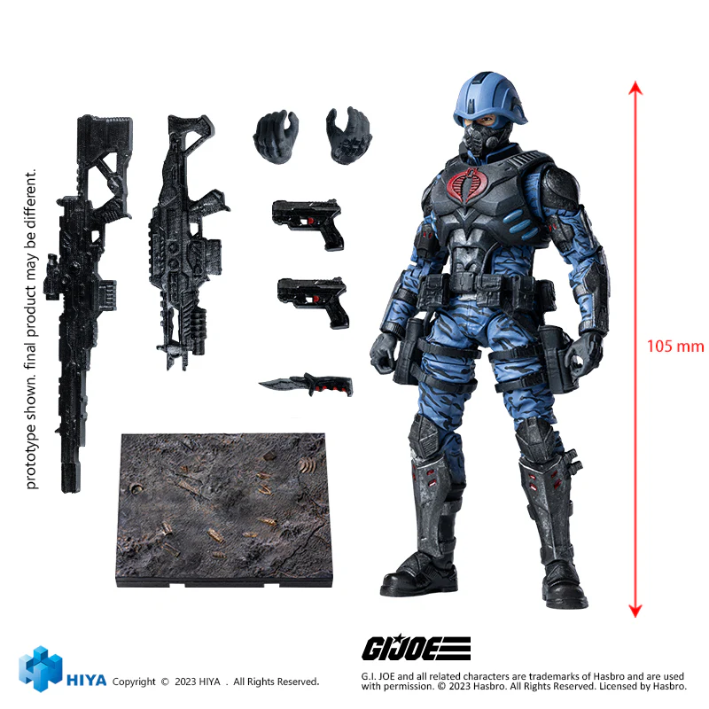 HIYA Exquisite Mini Series 1/18 Scale 4 Inch G.I.Joe Cobra Trooper Action Figure - Image 9