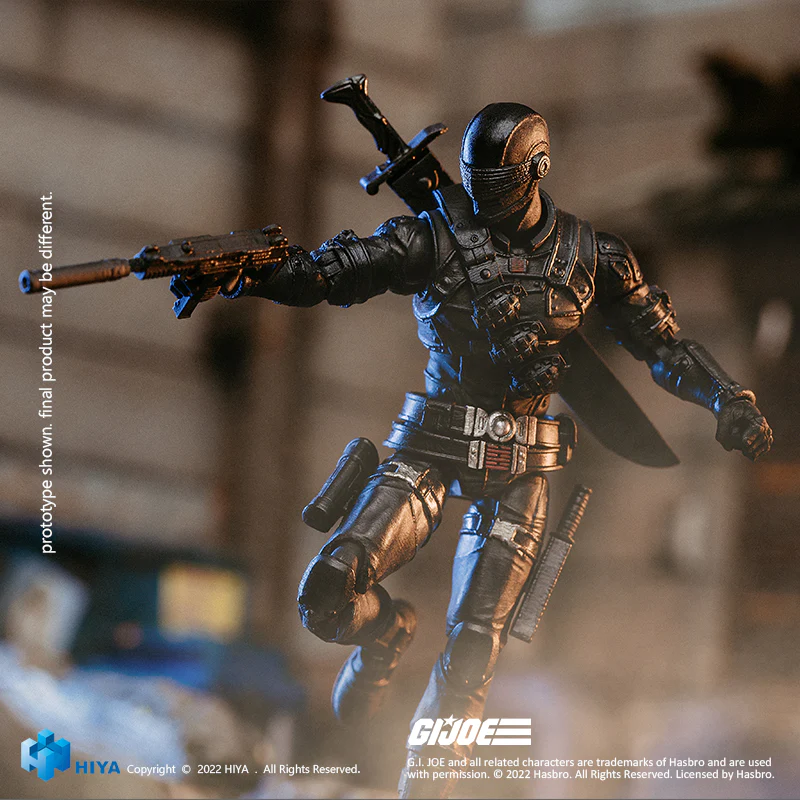 HIYA Exquisite Mini Series 1/18 Scale 4 Inch G.I.Joe Snake Eyes Action Figure - Image 4