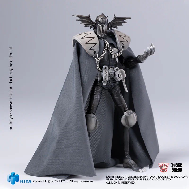 HIYA Exquisite Mini Series 1/18 Scale 4 Inch JUDGE DREDD Black and White Judge Fear Action Figure - Image 7