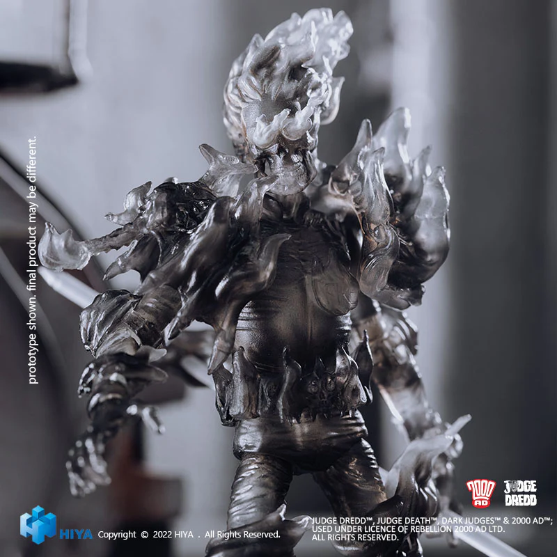 HIYA Exquisite Mini Series 1/18 Scale 4 Inch JUDGE DREDD Black and White Judge Fire Action Figure - Image 2