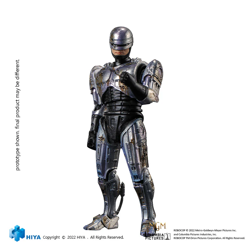 HIYA Exquisite Mini Series 1/18 Scale 4 Inch  ROBOCOP 1 Battle Damage Robocop Action Figure - Image 5