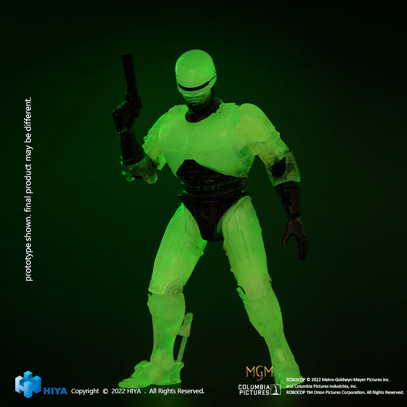 HIYA Exquisite Mini Series 1/18 Scale 4 Inch  ROBOCOP GLOW IN THE DARK PX Action Figure - Image 8