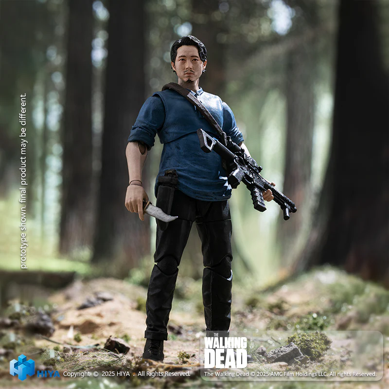 HIYA Exquisite Mini Series 1/18 Scale 4 Inch The Walking Dead Glenn Action Figure - Image 3