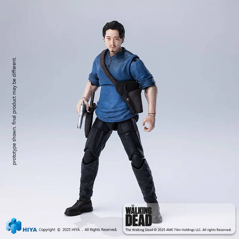 HIYA Exquisite Mini Series 1/18 Scale 4 Inch The Walking Dead Glenn Action Figure - Image 7