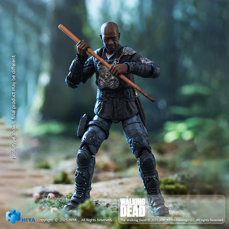 HIYA Exquisite Mini Series 1/18 Scale 4 Inch The Walking Dead Morgan Action Figure - Image 3